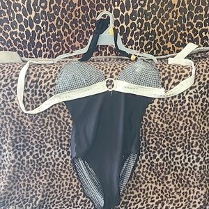 Elegant Black and White Women's Swimsuit